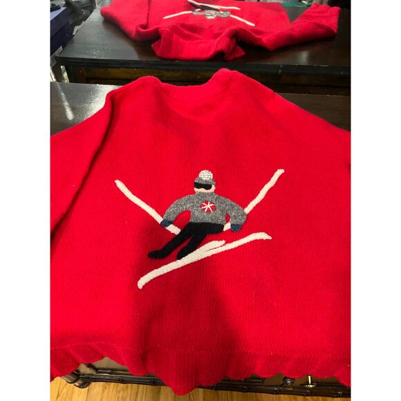 David Brooks red 100 percent wool sweater - Picture 10 of 13